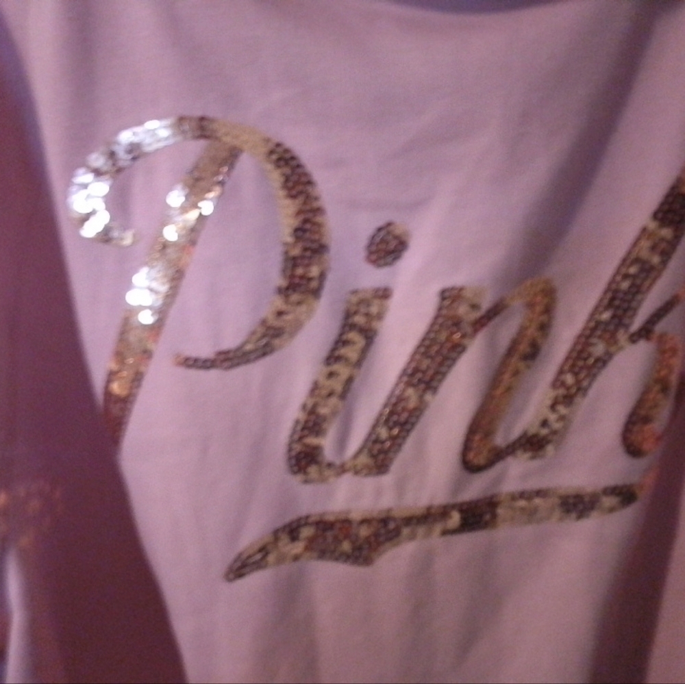 Pink SweatshirtT with Sequin Pink Logo